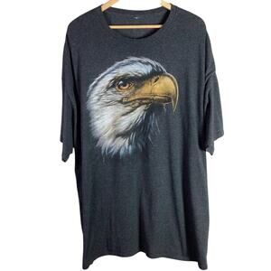 Classic Bald Eagle American biker T Shirt Gray 2XL
